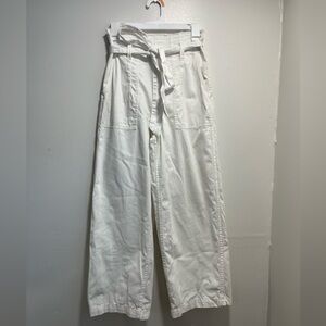 American Eagle White high-waisted Wide Leg Pants Size XS